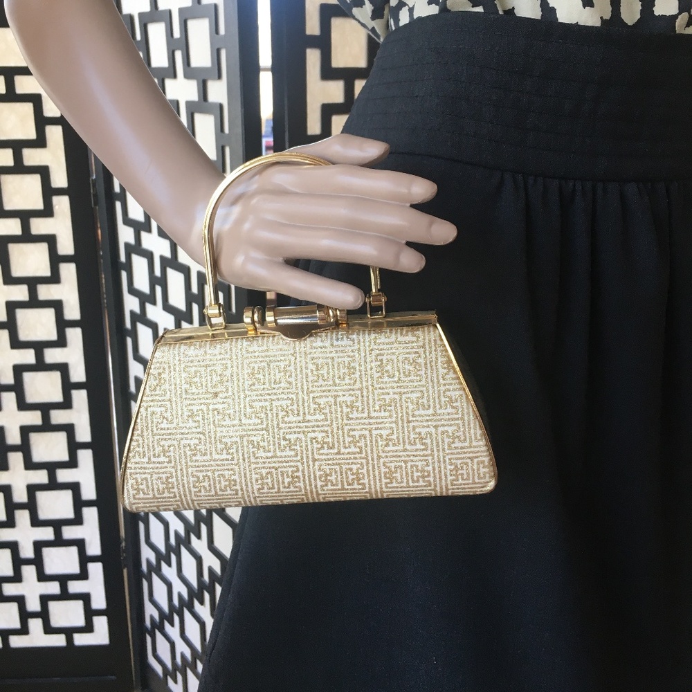 Gold and White Evening Purse